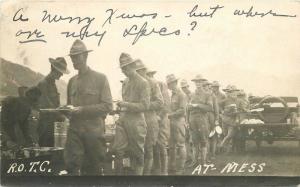 C-1910 ROTC Military Soldiers Mess Chow Line RPPC real photo postcard 10265