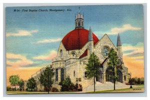 Vintage 1940's Postcard First Baptist Church S. Perry St. Montgomery Alabama