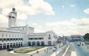 Surabaja Indonesia Pasar Besar Train Station Vintage Postcard AA2108