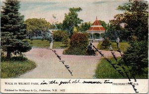 Postcard NB Fredericton Walk in Wilmot Park Summer Time ~1910 K25