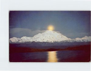 Postcard Moon over Mt. McKinley and Wonder Lake Alaska USA