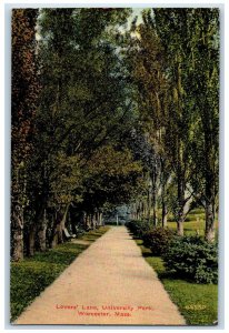 1912 Lovers Lane University Park Worcester Massachusetts MA Posted Postcard