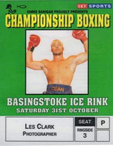 Basingstoke Ice Rink Sky Sports Boxing Championship Press Pass