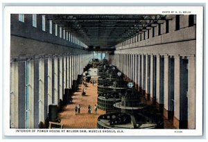 c1920's Interior of Power House at Wilson Dam Muscle Shoals Alabama AL Postcard 