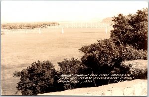 Mark Twain Toll Free Memorial Bridge Hannibal Missouri Real Photo RPPC Postcard