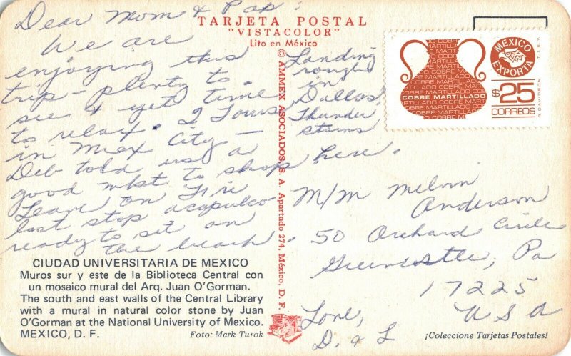 University City of Mexico Postcard 2T5-266 