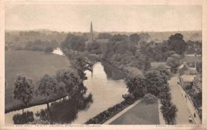 STRATFORD ON AVON UK AVON RIVER~HOLY TRINITY CHURCH~J J WARD PUBL #2024 POSTCARD