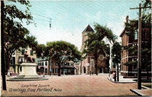 Postcard Greetings from Longfellow Square in Portland, Maine