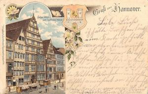 BG19813 gruss aus hannover litho schmiedestr mit leibnitz haus germany