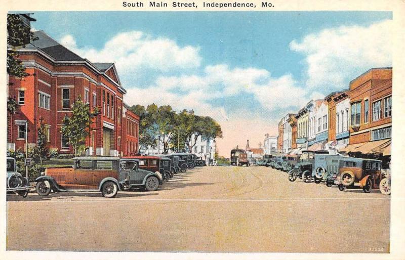 Independence Missouri South Main Street Historic Bldgs Antique Postcard K30140