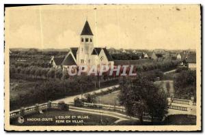 Old Postcard Knokke Heist The Church And Villas