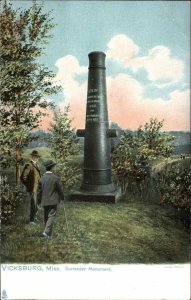 Vicksburg MS Civil War Surrender Monument c1905 TUCK Postcard