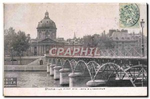 Old Postcard Paris Pont des Arts and & # 39Institut