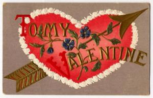 Post Card Large Valentine's Heart With Gold Arrow