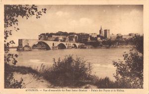 BF10396 vue d ensemble du pont saint benezet avignon france         France