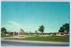 c1960 Gaylord Michigan MI Vintage Postcard Alpine Motel Central Heat Street Road