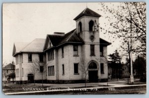 c1910's Lutheran School Building Shawano Wisconsin WI RPPC Photo Posted Postcard