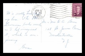 1953 A Cunarder and Quebec Skyline White Boarder Postcard 207 