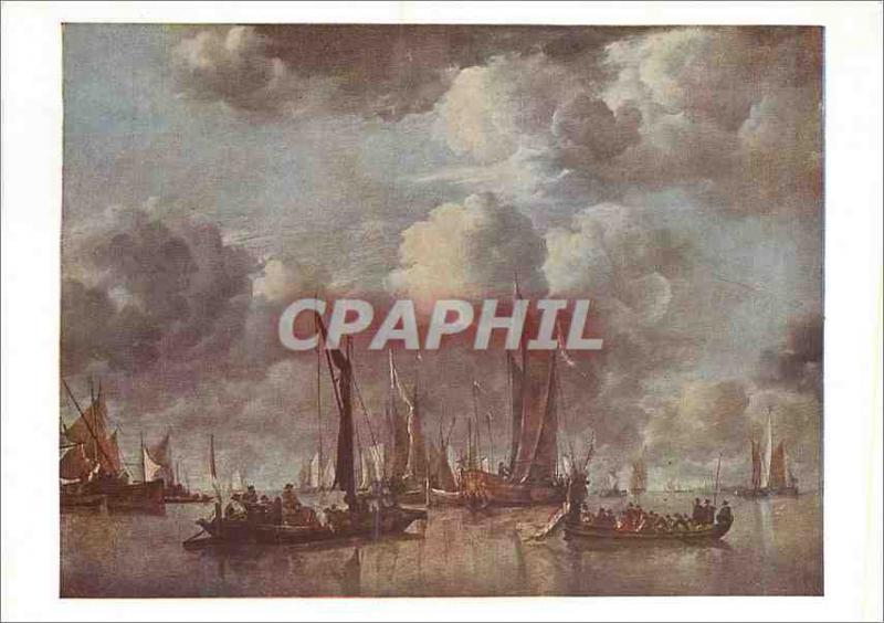 Postcard Modern National Gallery Cappellle River Scene With State Barge