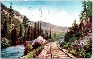 1911 Robbers Roost Curve Spearfish Canyon Black Hills South Dakota SD Postcard