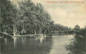 Michigan Eaton Rapids Boat Landing Camp Ground Canaan Postcard 22-3142