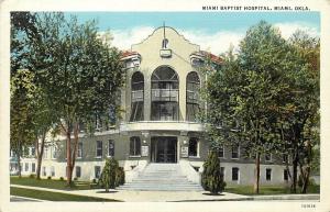 Vintage Postcard Miami Baptist Hospital Miami OK Ottawa County,