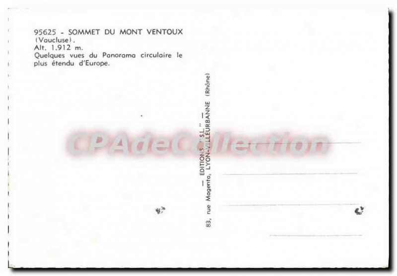 Postcard Modern Summit Du Mont Ventoux