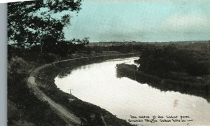Vintage Postcard The Curve Of The Cedar From Round Bluff Cedar Falls Iowa IA
