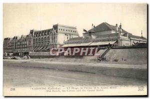 Old Postcard Cabourg The Beach Casino and the largest Hotel The Beach and the...