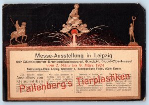 Germany Postcard Trade Fair Exhibition of the Dusseldorf Bronze Foundry Map 1924