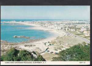 Channel Islands Postcard - Cobo & Grandes Rocques, Guernsey  EE24