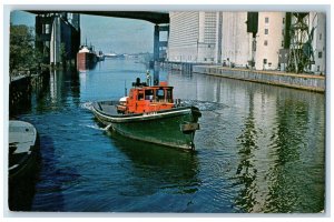 c1950's Tug Boat Buffalo Harbor Ship Towing Pushing Buffalo New York NY Postcard