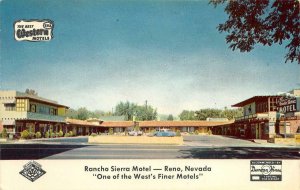 RANCHO SIERRA MOTEL Roadside RENO Nevada c1950s Chrome Vintage Postcard 