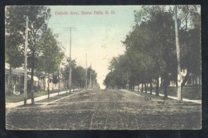 SIOUX FALLS SOUTH DAKOTA DELUTH AVENUE STREET SCENE VINTAGE POSTCARD