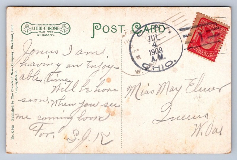 J87/ Jackson Ohio Postcard c1910 East Side School Building 977