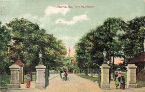 1908 Fort McPherson Atlanta Georgia Postcard Witt Bros Gate & Carriage