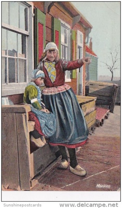 Netherlands Girls From Marken In Traditional Costume Advertising C Schrack &a...