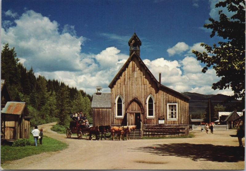 St. Saviour's Church Barkerville BC Barnard Stagecoach Vintage Postcard D34