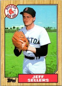 1987 Topps Baseball Card Jeff Sellers Boston Red Sox sk3221