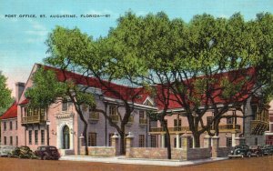 Vintage Postcard Post Office On Plaza De La Constitution St. Augustine Florida