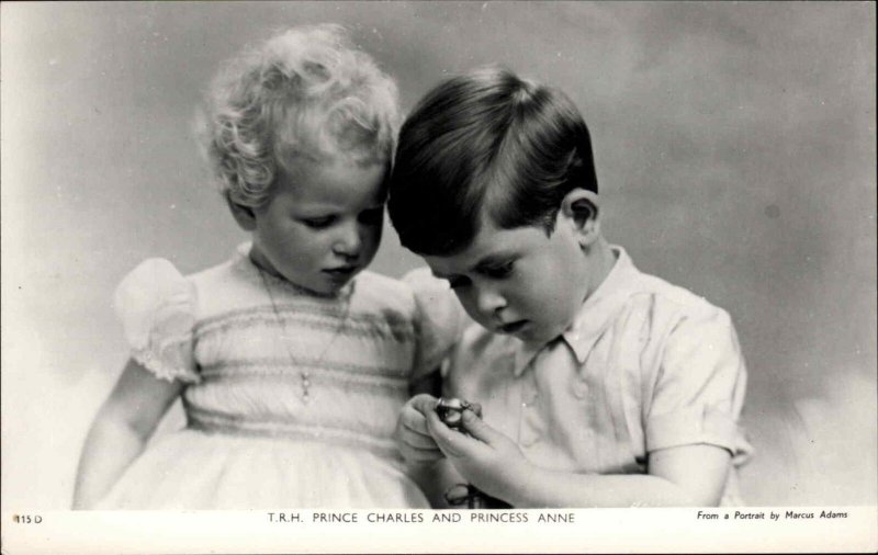 TUCK ROYALTY Prince Charles & Princess Anne as Children REAL PHOTO Old PC