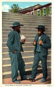 Pennsylvania Amish Men Of Lancaster County Curteich