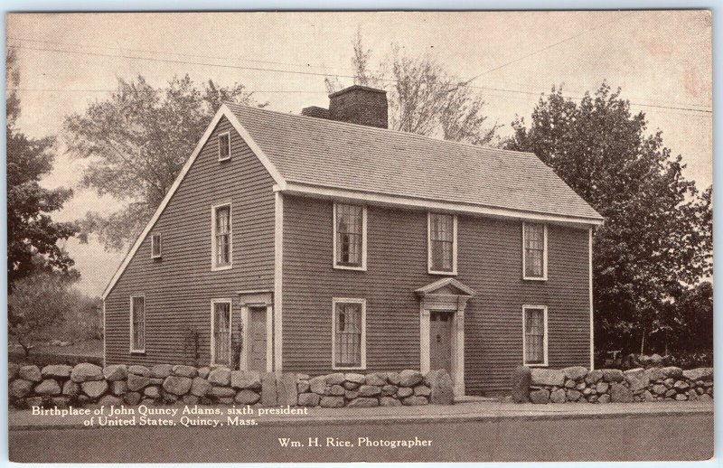 c1940s Quincy, MA 1716 Cottage John Adams Historical Society Postcard Mass A117