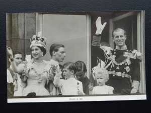H.M. Queen Elizabeth ll Family Portrait HOME AT LAST c1950. RP Postcard
