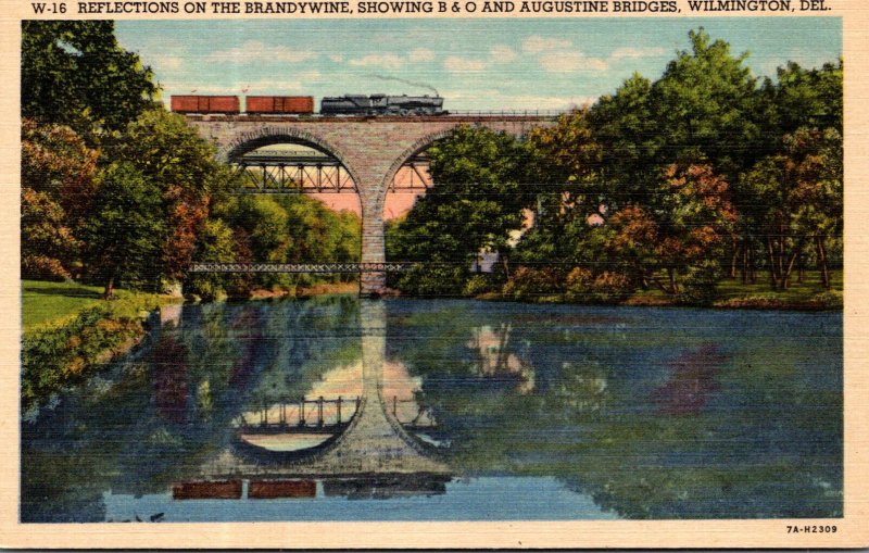 Delaware Wilmington Reflections On The Brandywine Showing B & O and Augustine...