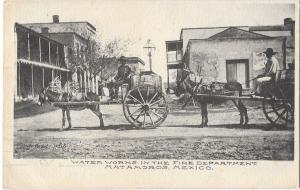 Water Works in the Fire Department Matamoros Mexico - Vintage Postcard