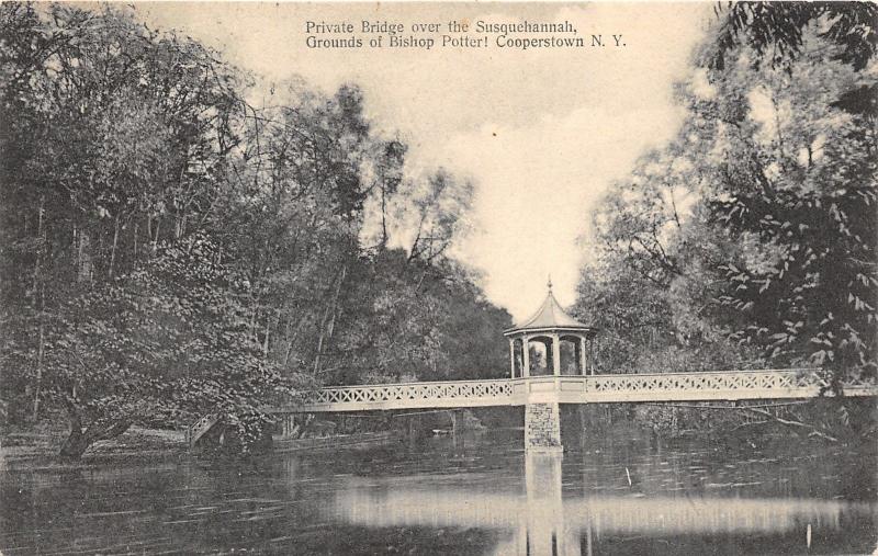 Cooperstown New York~Bishop Potter Grounds~Private Bridge over Susquehannah~c'10