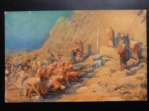 Religious: MOSES BRINGS FORTH WATER The Holy Scripture, Old Postcard