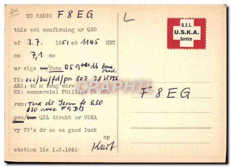 Old Postcard Telegraphie HB9MX Switzerland Kurt Bindschedler Schneebergstrass...