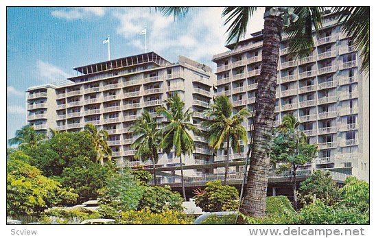 Exterior,  The Reef Towers,  Reef Hotel,  Waikiki,  Hawaii,  40-60s